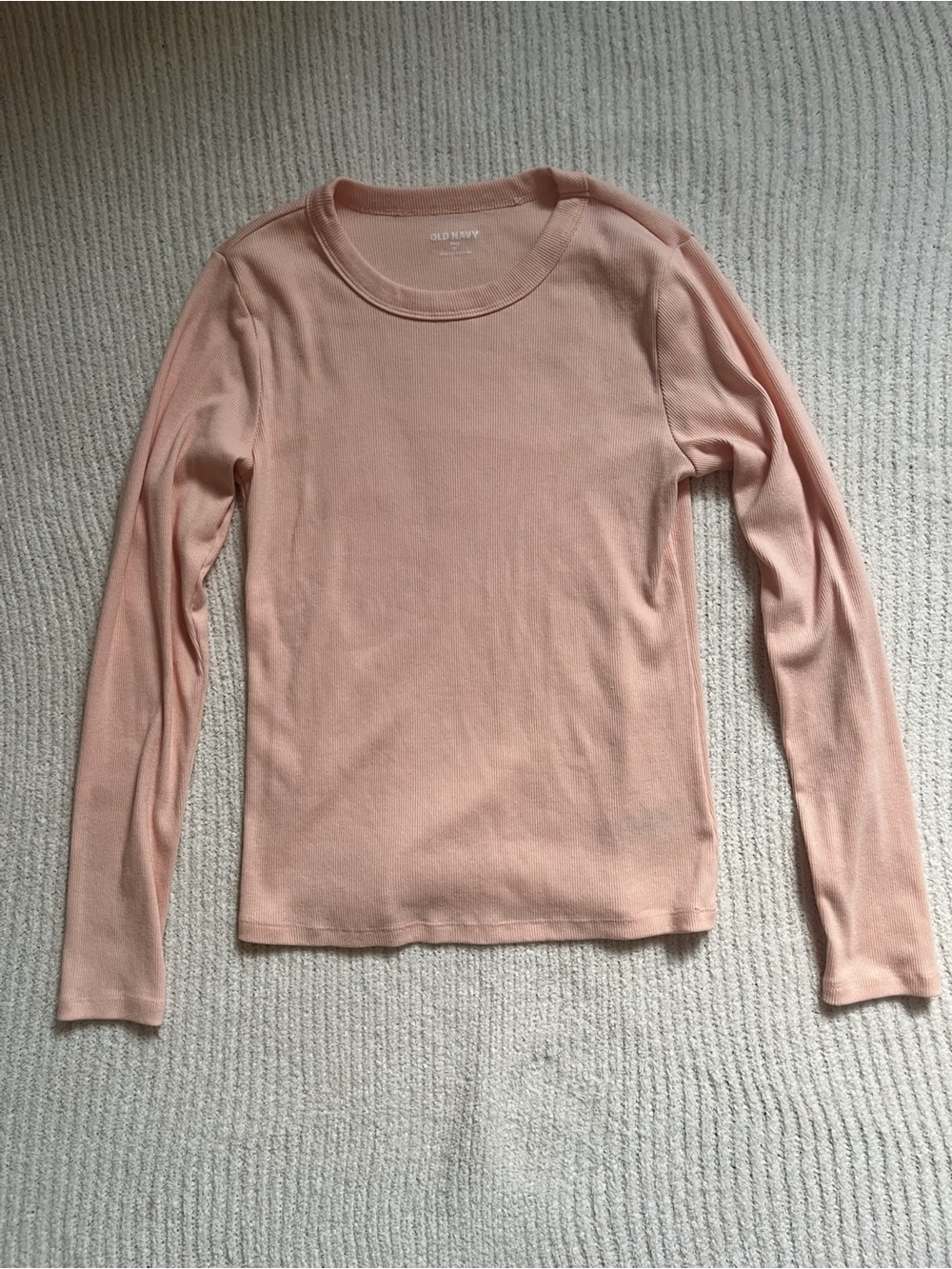 Old Navy Women's Long Sleeve Crewneck Top - Peachy pink